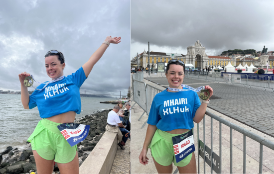 Mhairi runs the Lisbon Marathon for XLH UK